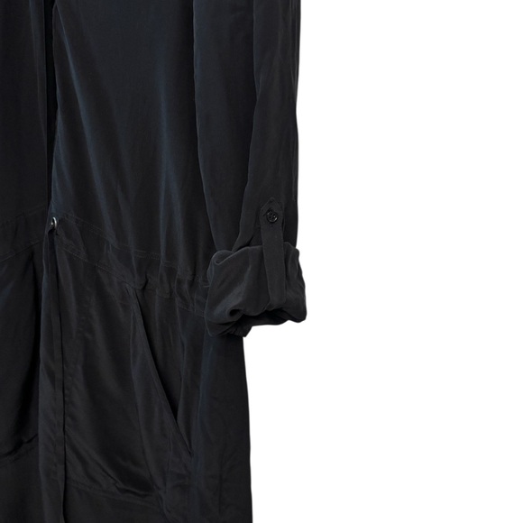 Eileen Fisher 100% Silk Shirt Dress Black Size XS - Picture 8 of 9